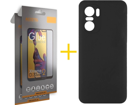 Carcasa + 2 Protectores de Pantalla para Xiaomi MI 11I ACCETEL Negro