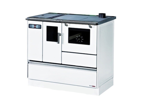 Cocina de pellets con horno, solo calefacción, Sannover 8 kW Blanco