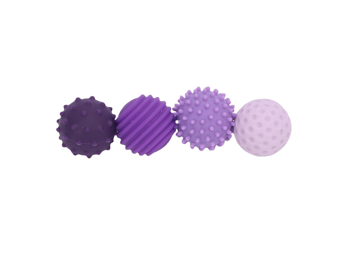 Bjww-4 Peças De Bola De Silicone Com Textura Para Alivio Do Estresse Sensorial, Brinquedo De Bola Para Viagem, Trabalho E Casa, Roxo