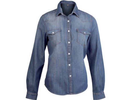Camisa de Mujer Con Mangas Kariban Denim (Tam: XS)