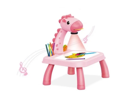Mesa de Dibujo Infantil con Proyector Rosa BEUNIK