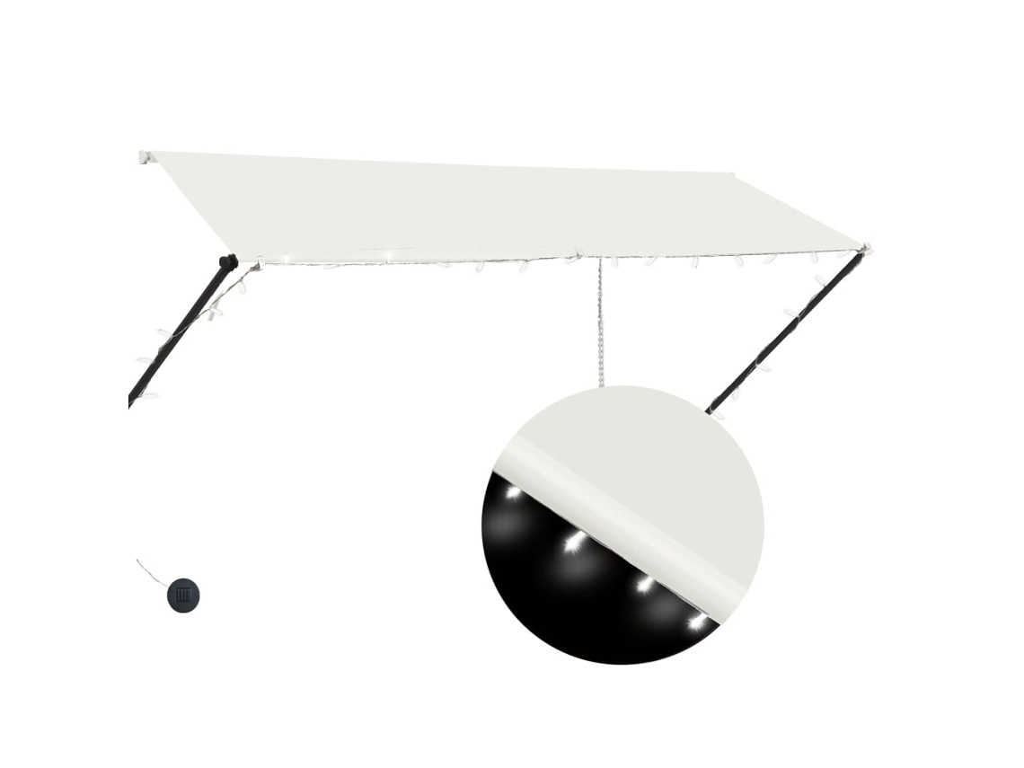 Maison Exclusive - Toldo Retráctil Con Led Color Crema 300x150 Cm