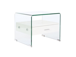 Mesita De Noche Cristal Mdf 10 Mm. 50x40x45,5cm
