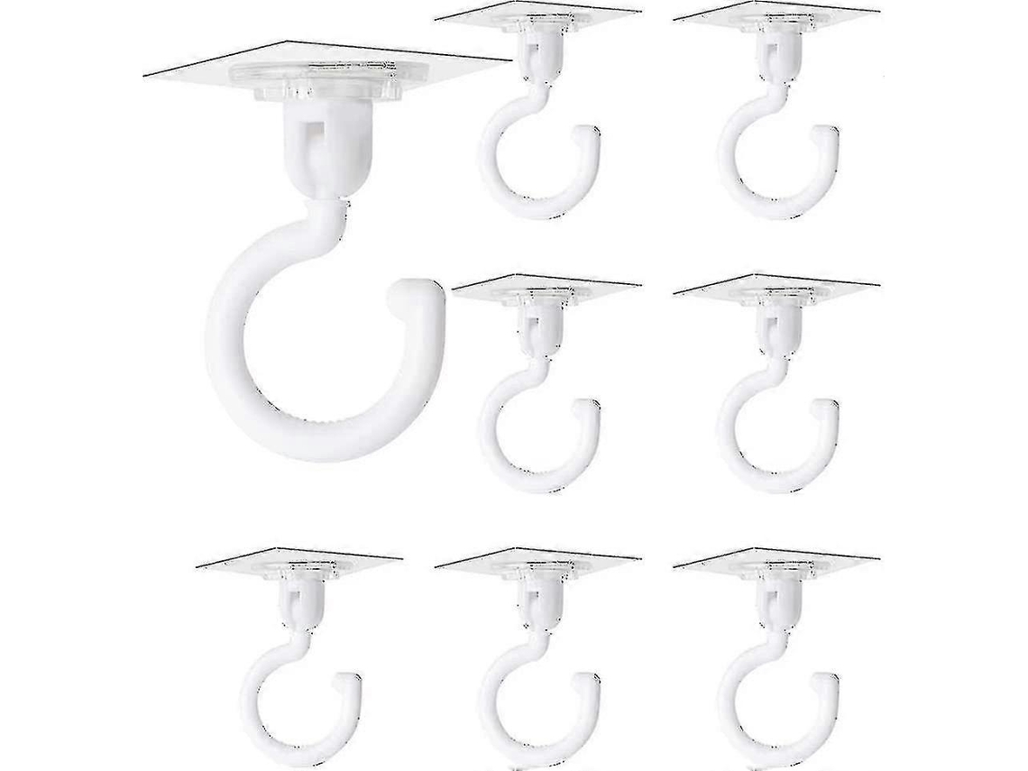 Omni-8 Ganchos Adhesivos Transparentes Giratorios 360 Grados Sin Taladrar Resistentes Para Techo Y Pared