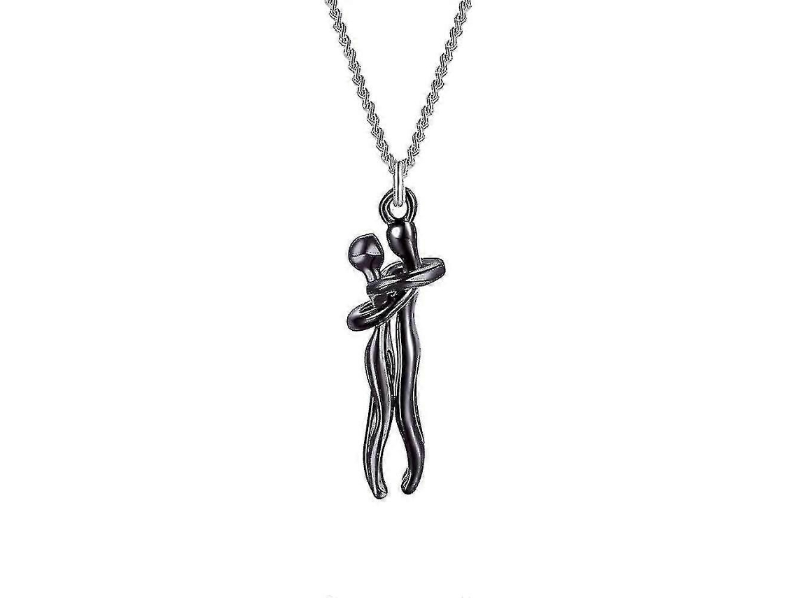 Collar con colgante de pareja abrazándose, joyería de estilo romántico, regalo de San Valentín