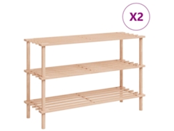 Maison Exclusive - Zapatero De 3 Alturas 2 Unidades Madera Maciza De Abeto