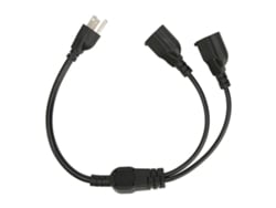 Cabo de extensão e divisor de 3 pinos macho para 1 tomada fêmea para 2 tomadas elétricas