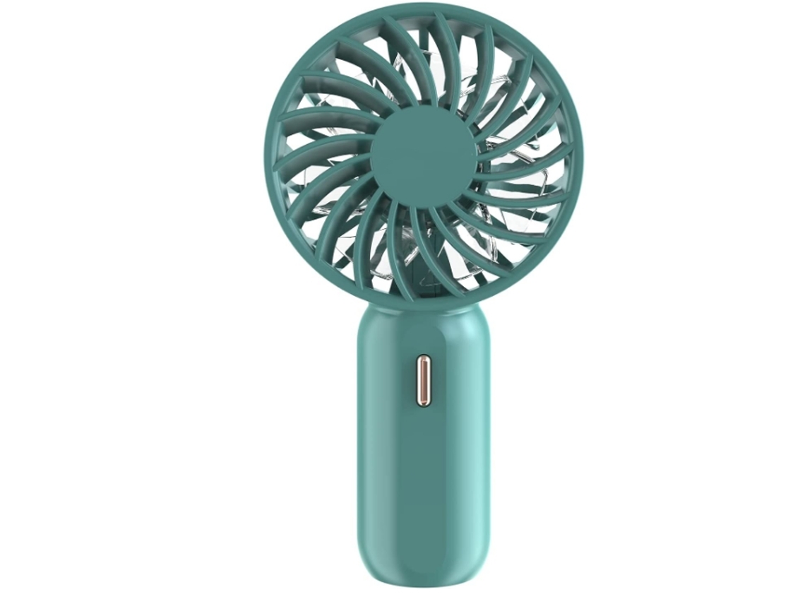 Mini Ventilador Portátil 3 Velocidade acuado Verde
