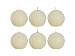 Bolsius Velas rústicas Shine 6 unidades perla suave 76x71 mm