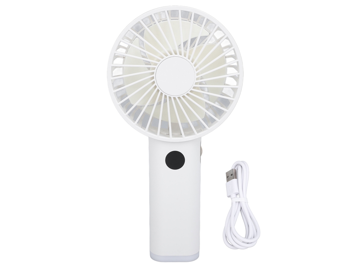Ventilador portátil recargable por USB con 100 velocidades y luz nocturna - Blanco