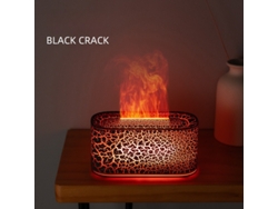 Humidificador, difusor de aroma en forma de llama con iluminación ambiental en siete colores Cuich (grietas negras)