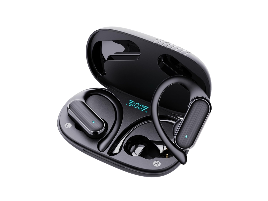 Auriculares inalámbricos Canales duales Gancho para la oreja estéreo Inmersivo Hifi Hd YEMAESRE Bluetooth Negro