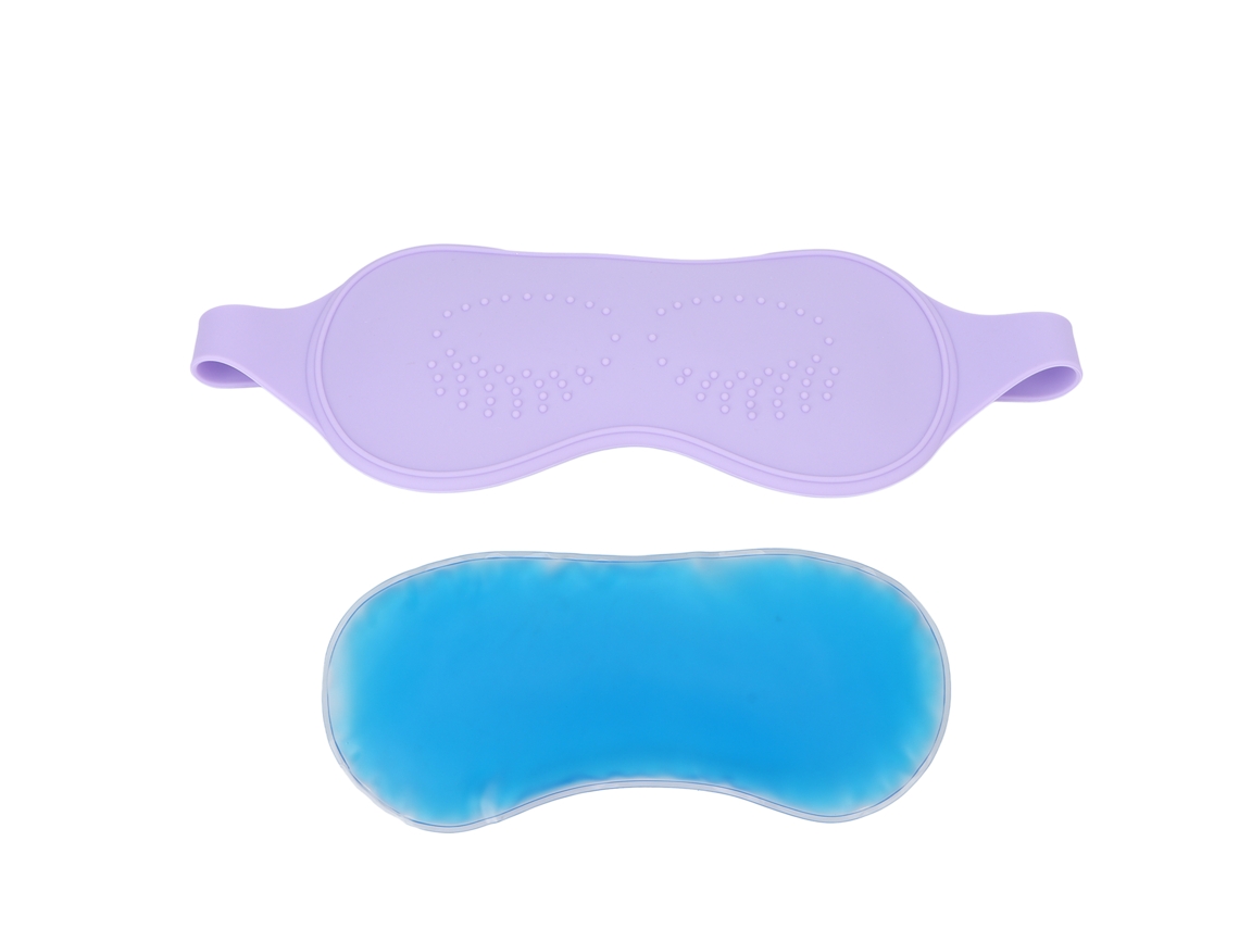 Parche De Ojos De Gel Reutilizable Ajustable Para Calor Y Frío Alivia Fatiga Suave Silicona Morado