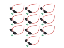Juego De 10 Portafusibles En Línea De 12 Awg Y 30 A Con Cubierta Impermeable Y Cables De Cobre Puro.