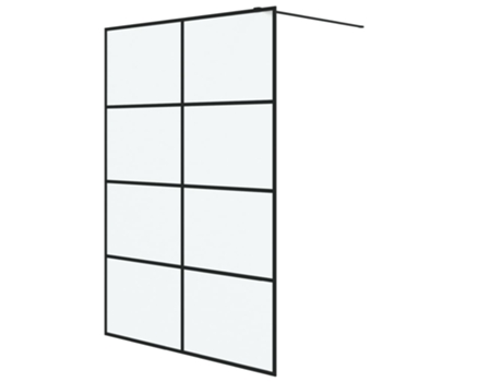 vidaXL Mampara de ducha vidrio ESG esmerilado negro 140x195 cm