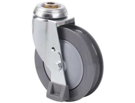 Rueda giratora agujero m12 c/patas 20mm125-meb poliur.gris acanalada bolas ALEX