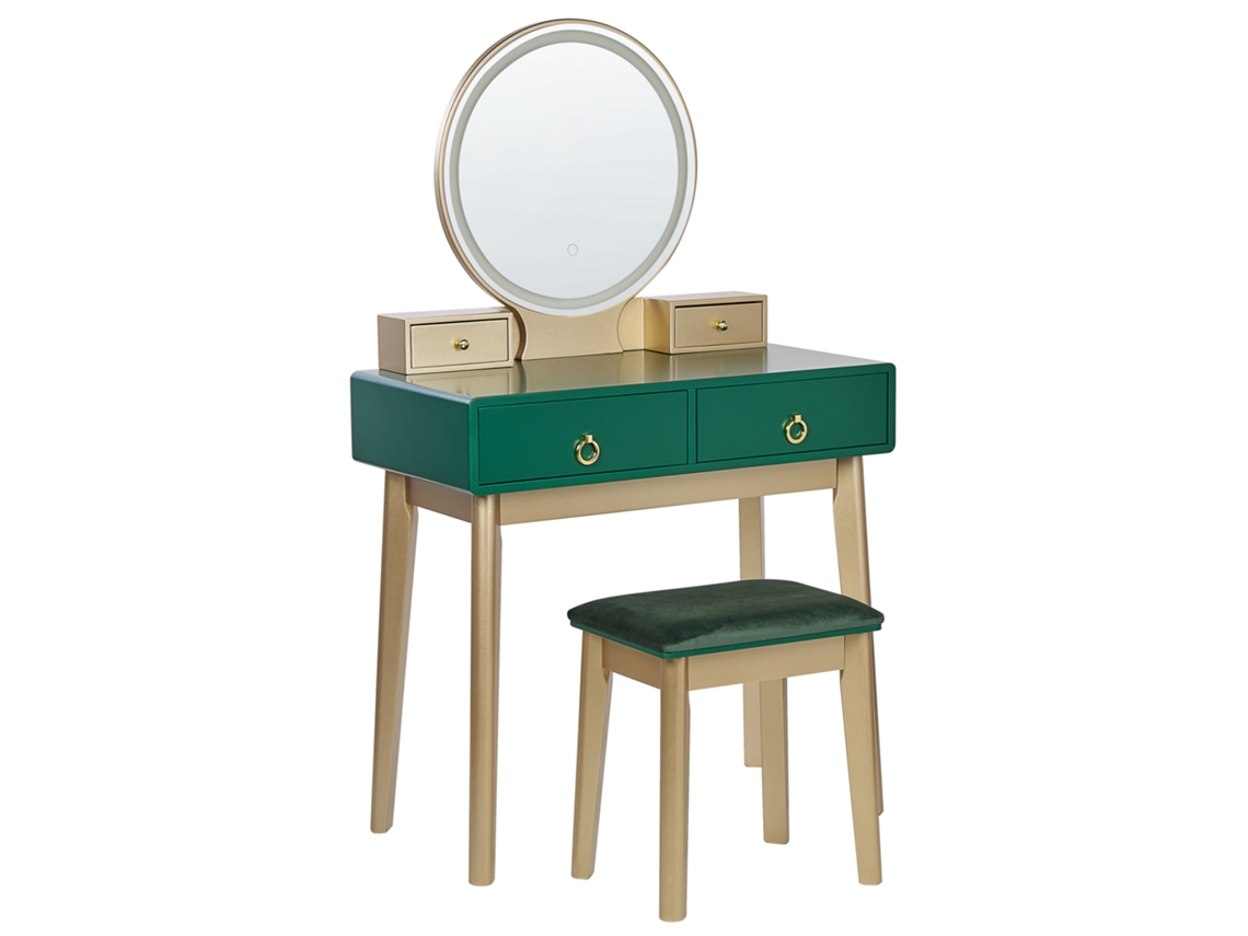 Tocador BELIANI Fedry de MDF Verde 80x42x134