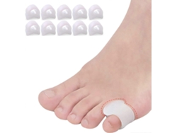 10 Separadores de Dedos em Gel, Corretor para Dedo em Martelo e Hallux Varus, Alívio para os Pés, Branco