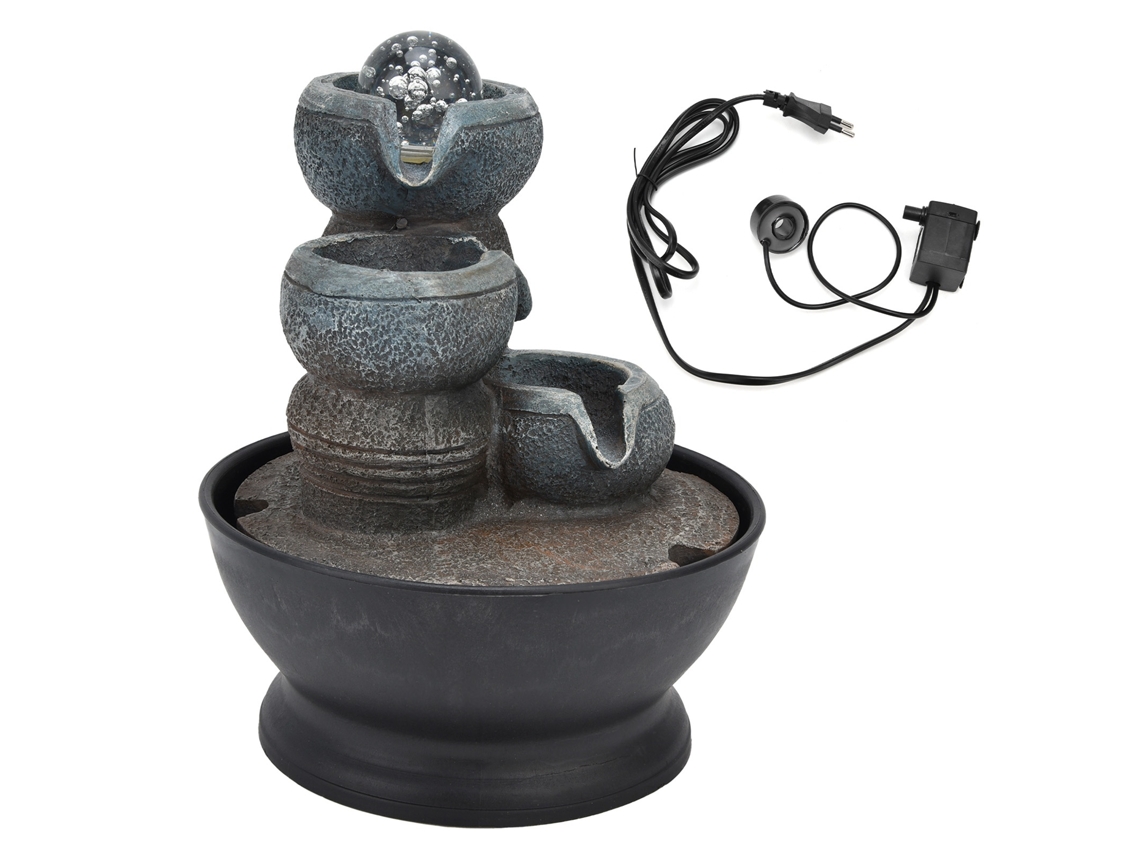 Fuente De Mesa Con Luz Led, Bola De Cascada Silenciosa, Decorativa Para El Hogar, La Oficina, Regalo, Enchufe Europeo, Ac220-240v