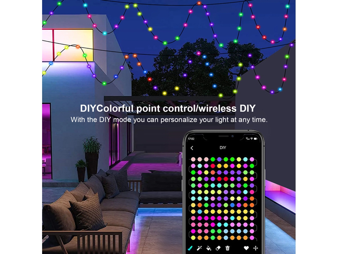 Guirnalda De Luces Led Inteligentes Con Control Remoto Usb Y Aplicación Bluetooth Para Decoración De Cortinas (hágalo Usted Mismo).