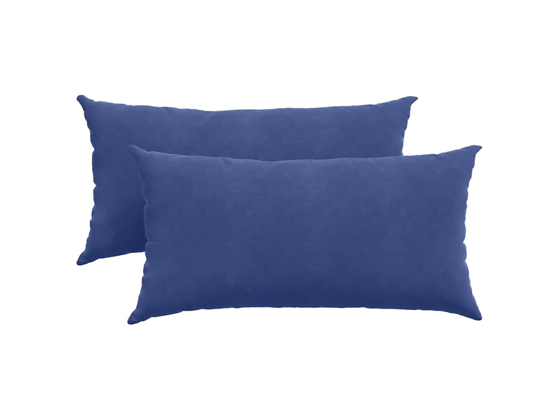 Juego de 2 cojines HARLANV1 para sofá, color azul policía, tela de 80x40 cm.