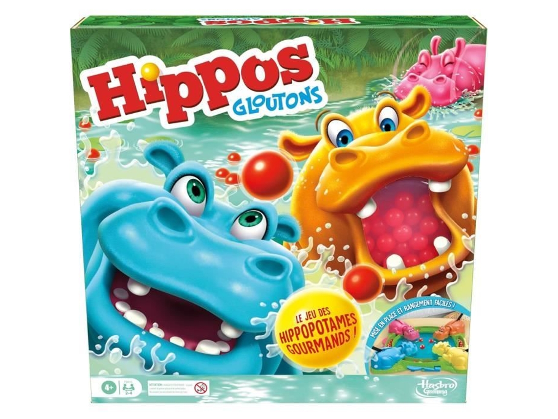 Hipopótamos glotones, juego de mesa para niños, juego de mesa, 4 años en adelante, para 2-4 jugadores, Hasbro Gaming
