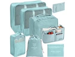 Conjunto De Bolsas Organizadoras Para Malas, Pacote Com 8 Chrui (azul Lago)