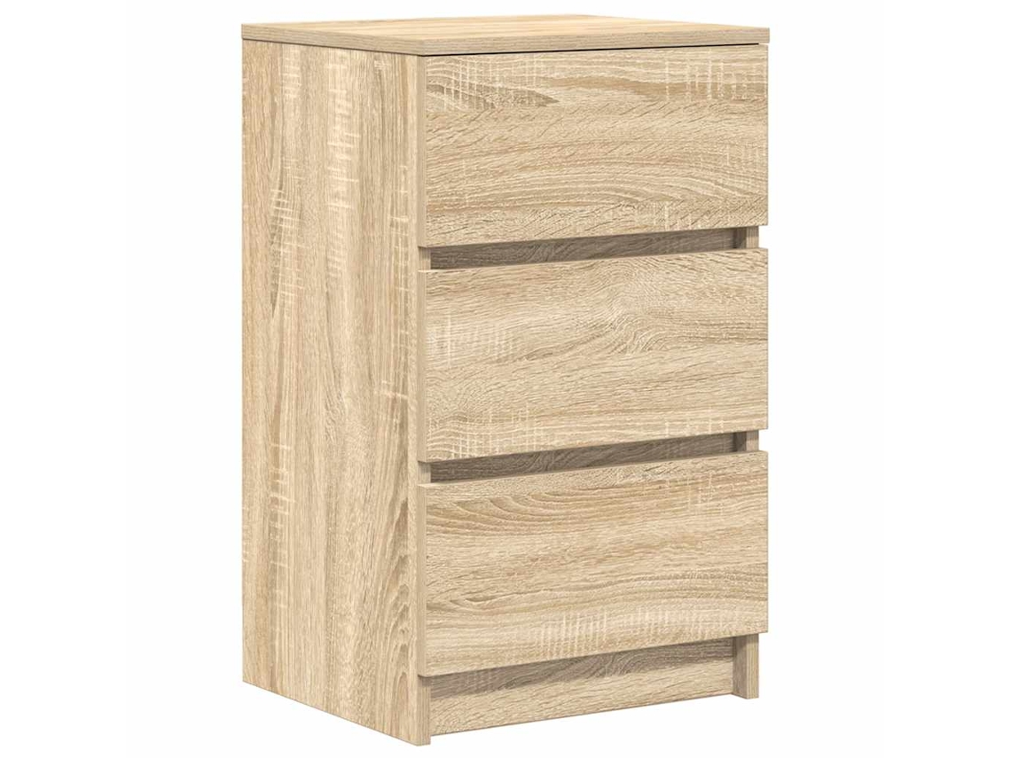 Mesita de noche con 3 cajones MAISON EXCLUSIVE, roble Sonoma (39 x 35 x 65 cm)