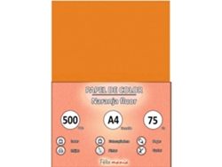 A4 Paper 80Gr Fluoruro De Naranja 500 Hojas