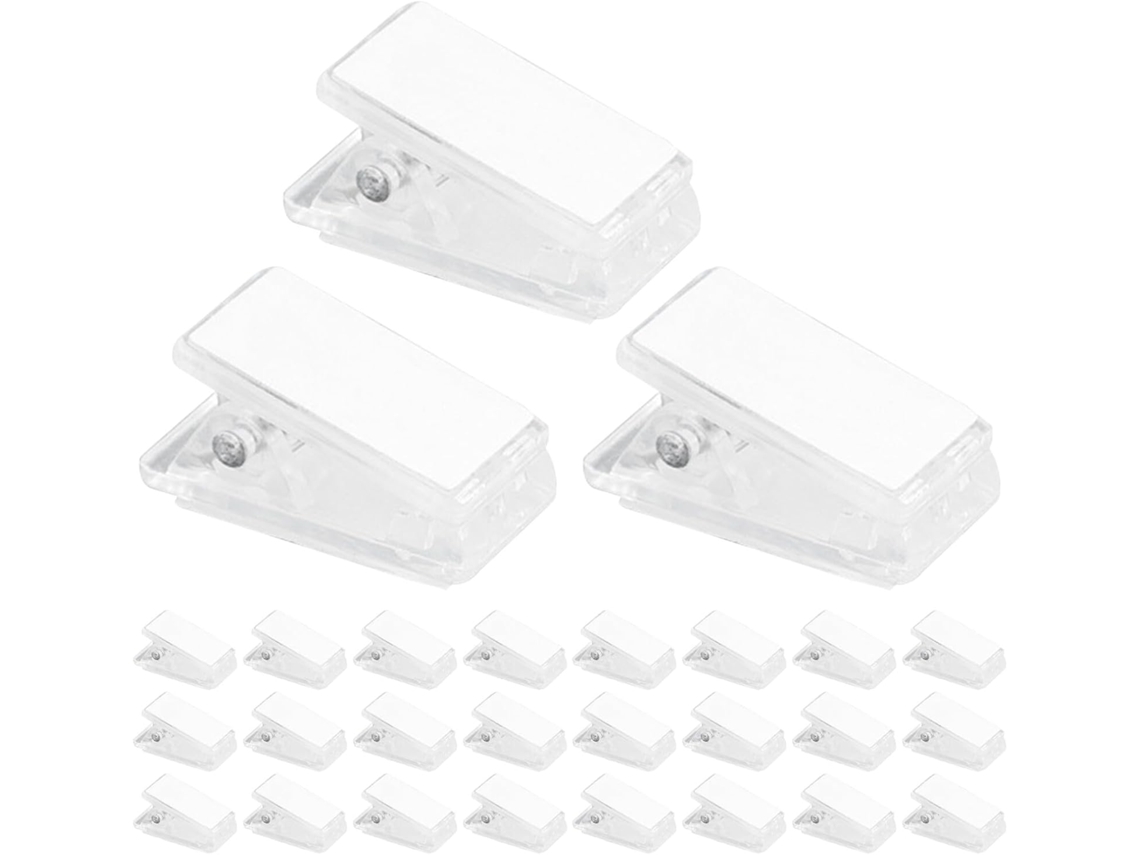 Paquete De 100 Clips De Resorte Transparentes Con Adhesivo De Doble Cara