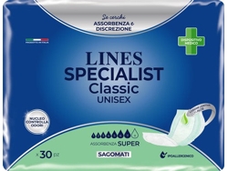 Paquete de pañales Lines Specialist Classic Sagomato Super, 30 piezas