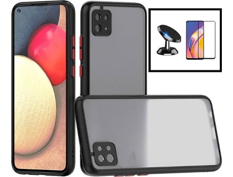 Kit Funda Anti-Choque Cámara Protection, Protector 5D Full Cover y Soporte Magnético de Coche Xiaomi Mi 11 Lite 5G NE PHONECARE Negro