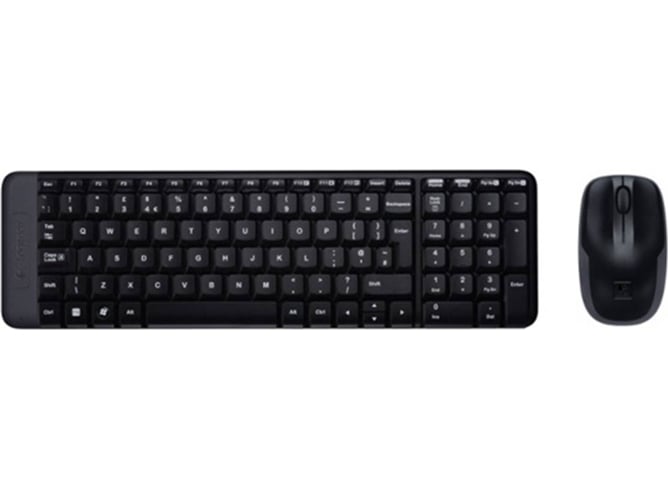Teclado + Ratón LOGITECH MK220 (Inalámbrico - Negro)