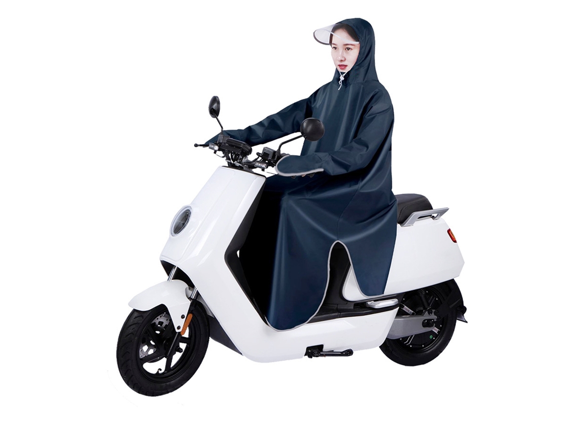 Poncho impermeable Oxford para bicicleta eléctrica con mangas anchas, talla para adulto, azul marino, 5XL