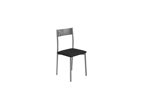 Set 4 Sillas De Cocina Simil Piel Tabarca MOMMA HOME (Negro - Polipiel -41x47x86 cm)