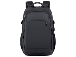 Mochila de viaje grande de nailon con puerto de carga USB (negra) Eifson