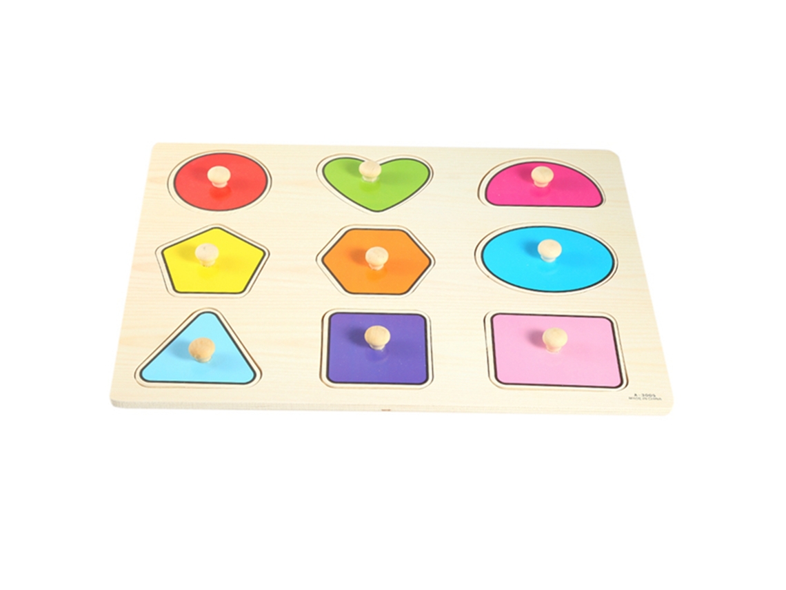 Juguete De Madera De Puzzle Geométrico Para Niños Divertido Aprendizaje Temprano Juguete De Agarre Mano Educativo