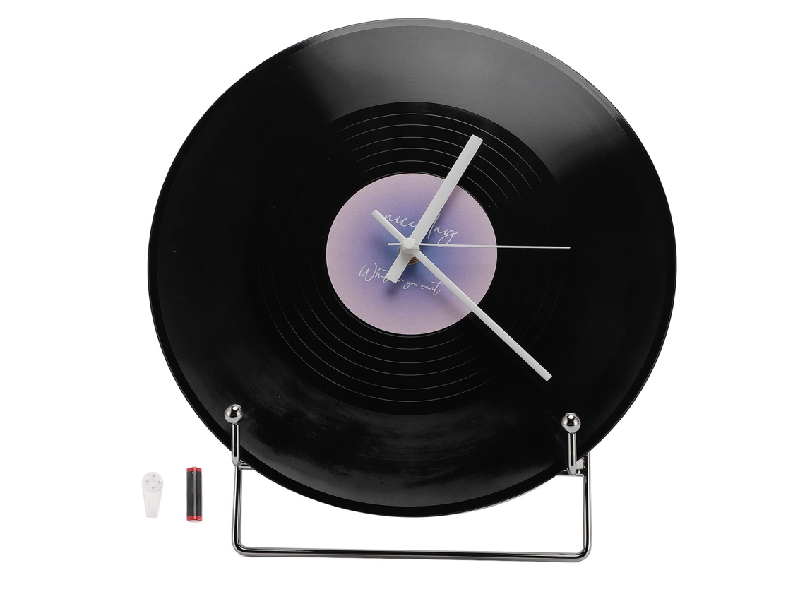 Reloj De Pared Decorativo Retro De Vinilo De 30 Cm Para El Hogar, Cafetería O Escuela - Violeta