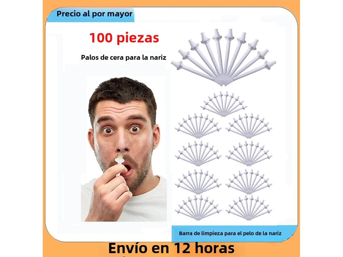 de Cera para Nariz, Aplicador de Cera para Nariz, Acessórios para Cera MDUG (100 Bastões)