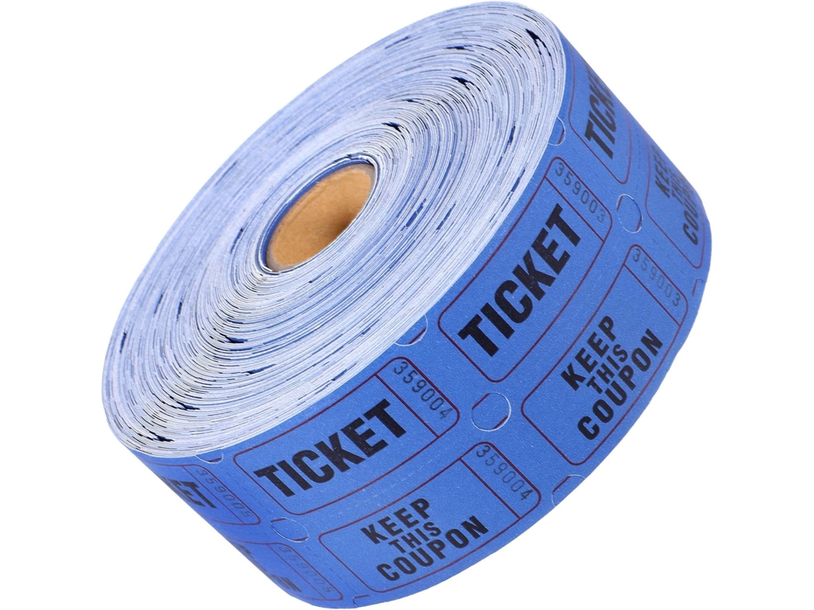 Boletos de rifa, rollo azul, 1000 unidades, boletos de papel universales para eventos.