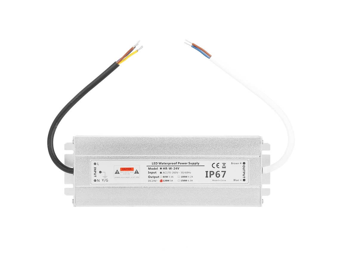 Fuente De Alimentación Led 24v 120w 5a Impermeable Ip67 Driver Transformador Para Tiras Led