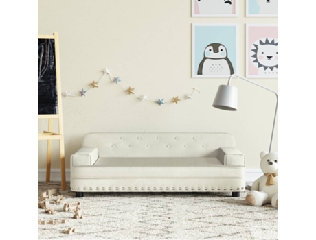 MAISON EXCLUSIVE - Sofá para niños de terciopelo crema 90x53x30 cm