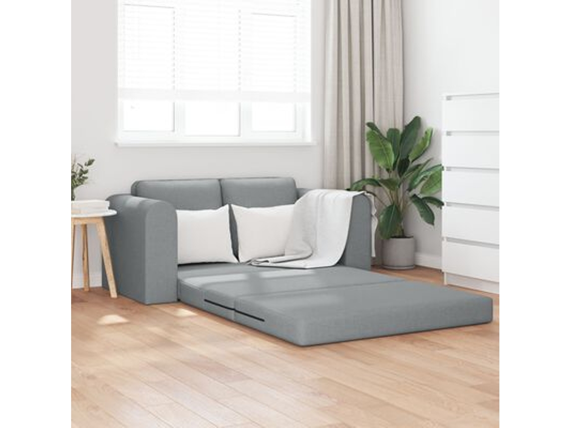 Sofá Cama De Piso 2 En 1 Gris Claro 148x71x83 Cm Tela Wsd512804