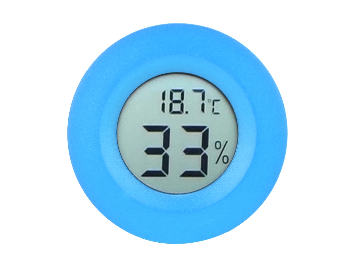 Termómetro Higrómetro Digital Lcd Circular Embebido Para Interior Azul, Medidor De Temperatura Y Humedad