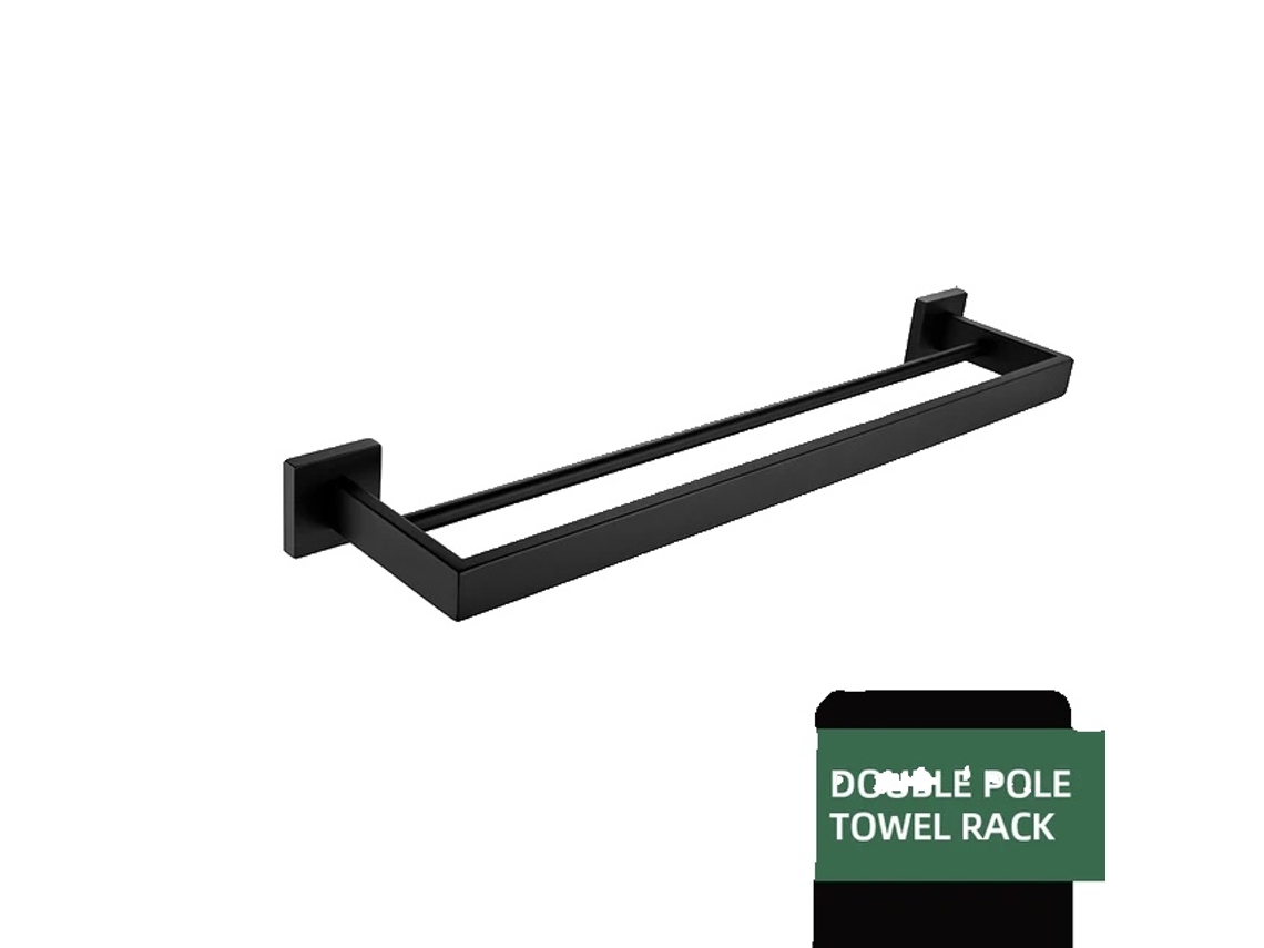 Juego de herrajes para baño, acabado negro mate, incluye estante de pared, toallero y porta batas de 40"