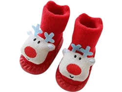 Calcetines Antideslizantes Navideños Para Niños Y Niñas (11 Cm)
