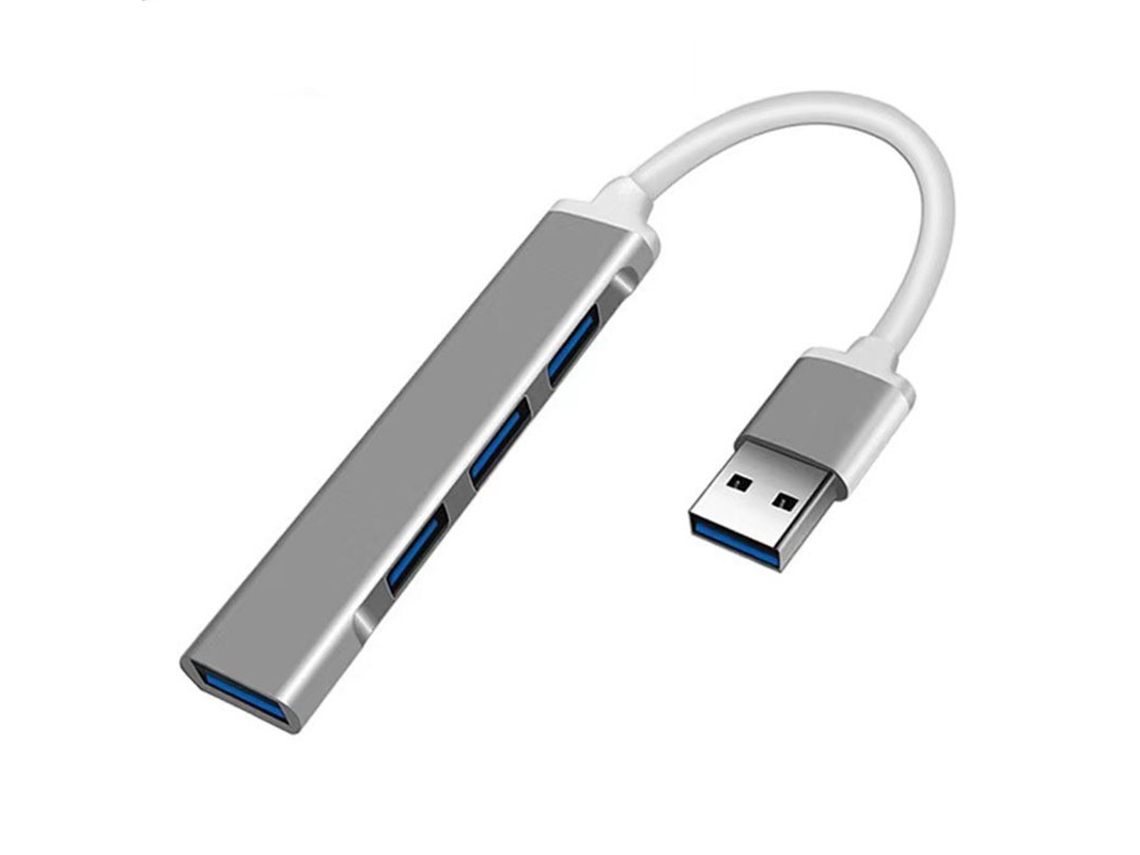 Convertidor Hub Con 1 Puerto Usb 3.0 Y 3 Puertos Usb 2.0 Para Windows Y Linux (usb Gris)
