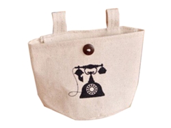 KOFIHETY Bolsa de Almacenamiento de Algodón y Lino para Pared, Puerta o Armario, con Soporte para Teléfono