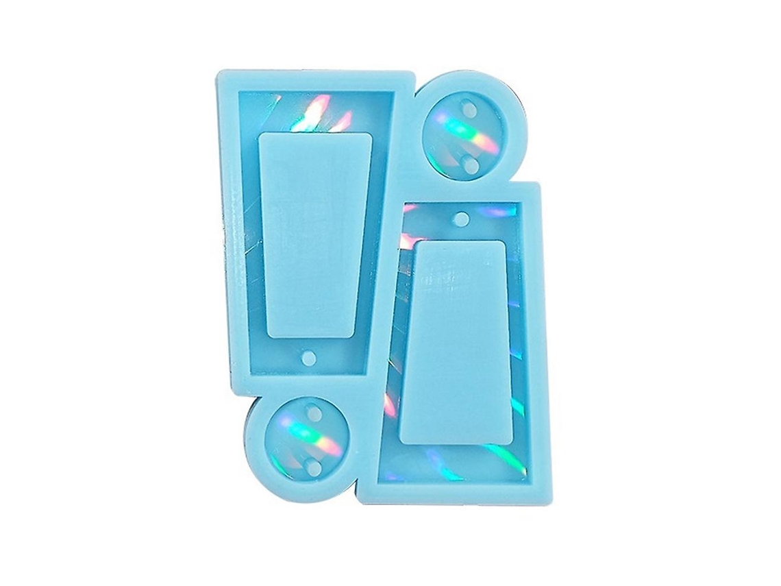 Molde De Silicona Para Resina Epoxi Diy Holográfico Para Pendientes Y Colgantes Con Efecto De Luz Y Sombra Azul