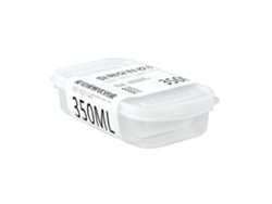 Recipiente de plástico transparente para almacenar alimentos con tapa, 350 ml, para refrigerador, sin marca.